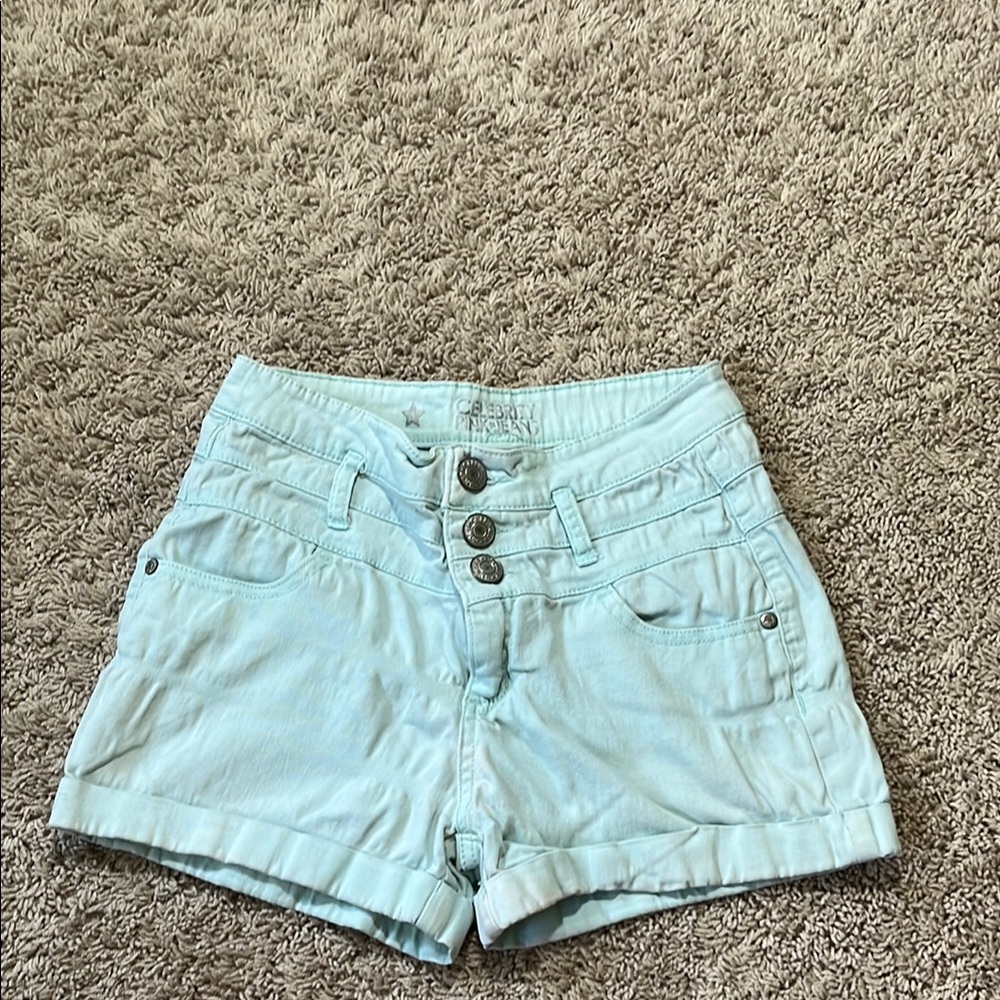 Celebrity Pink High Waist Blue Shorts